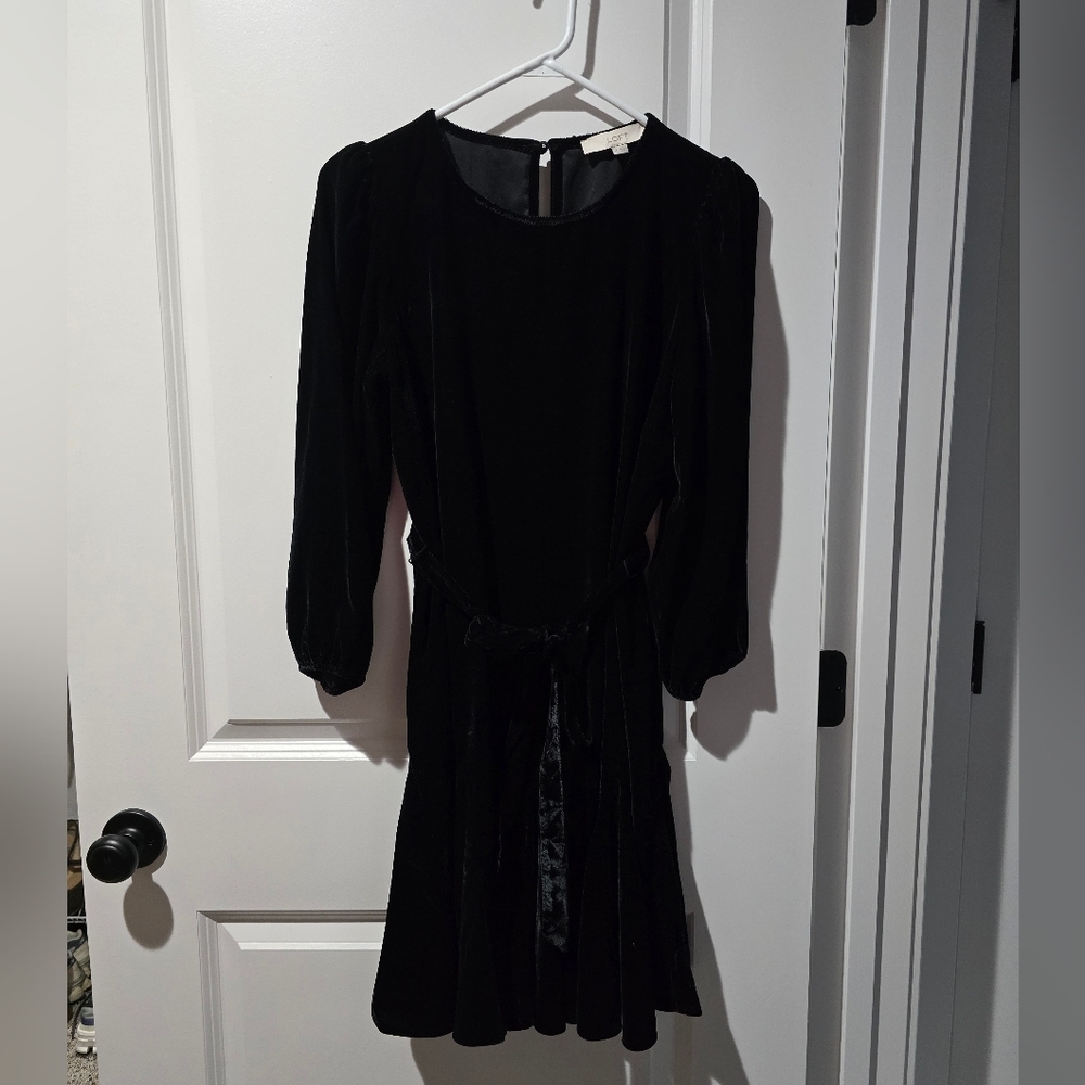 NWOT LOFT Velvet Godet Mini Dress